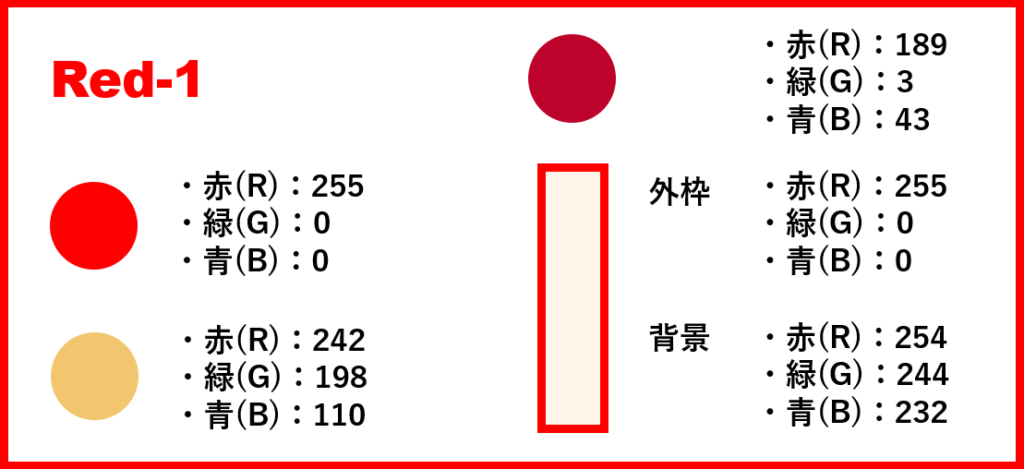 レッドベースー1-②色番号