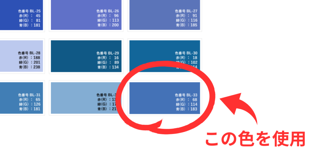 カラー・チャートの使い方-③-3①